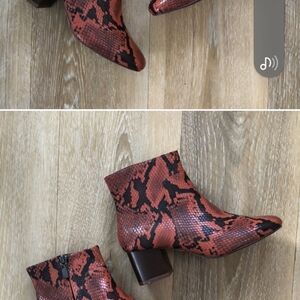 Mango MNG Snakeskin Heeled Ankle Booties